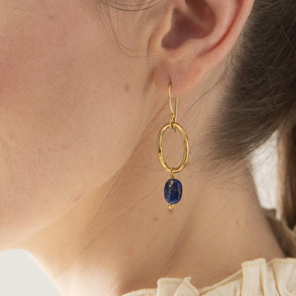 Oorbellen Graceful Lapis Lazuli-gold
