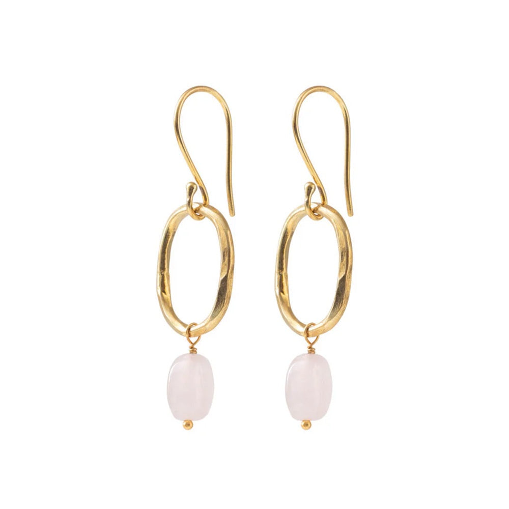 Oorbellen Graceful Rose Quartz-gold