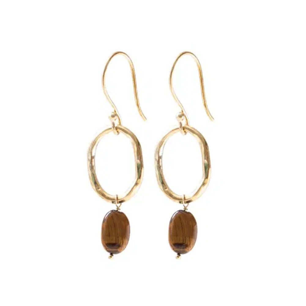 Oorbellen Graceful Tiger Eye-gold