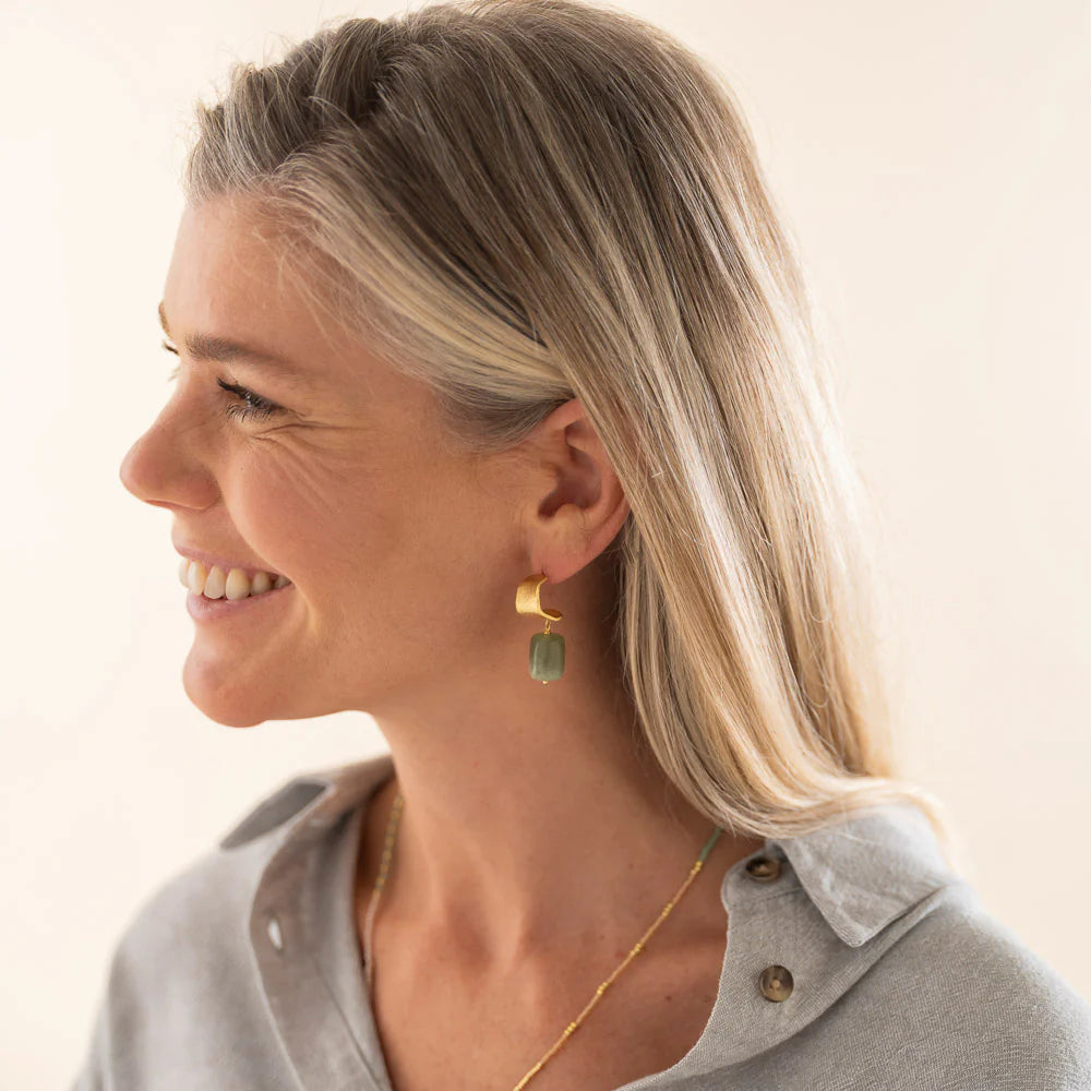 Oorbellen Honest Aventurine-gold