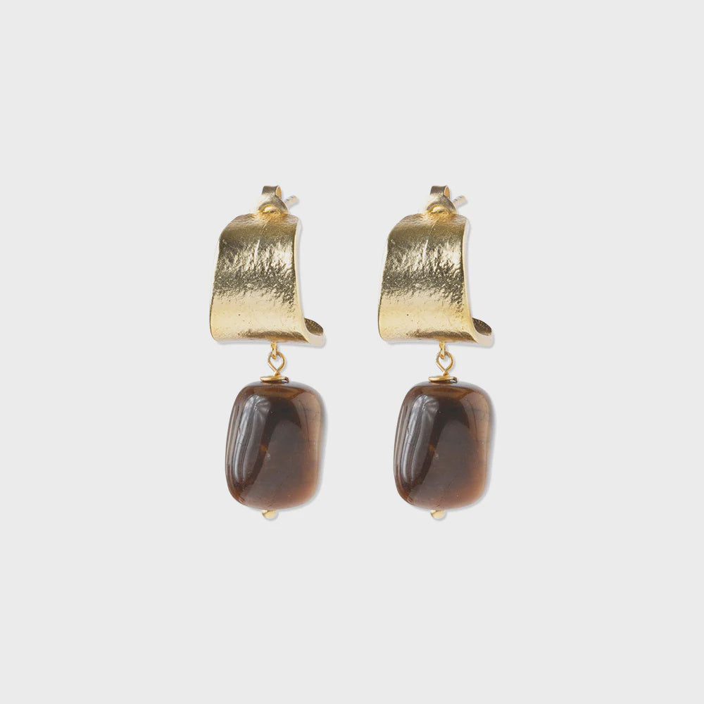 Oorbellen Honest Tiger Eye-gold
