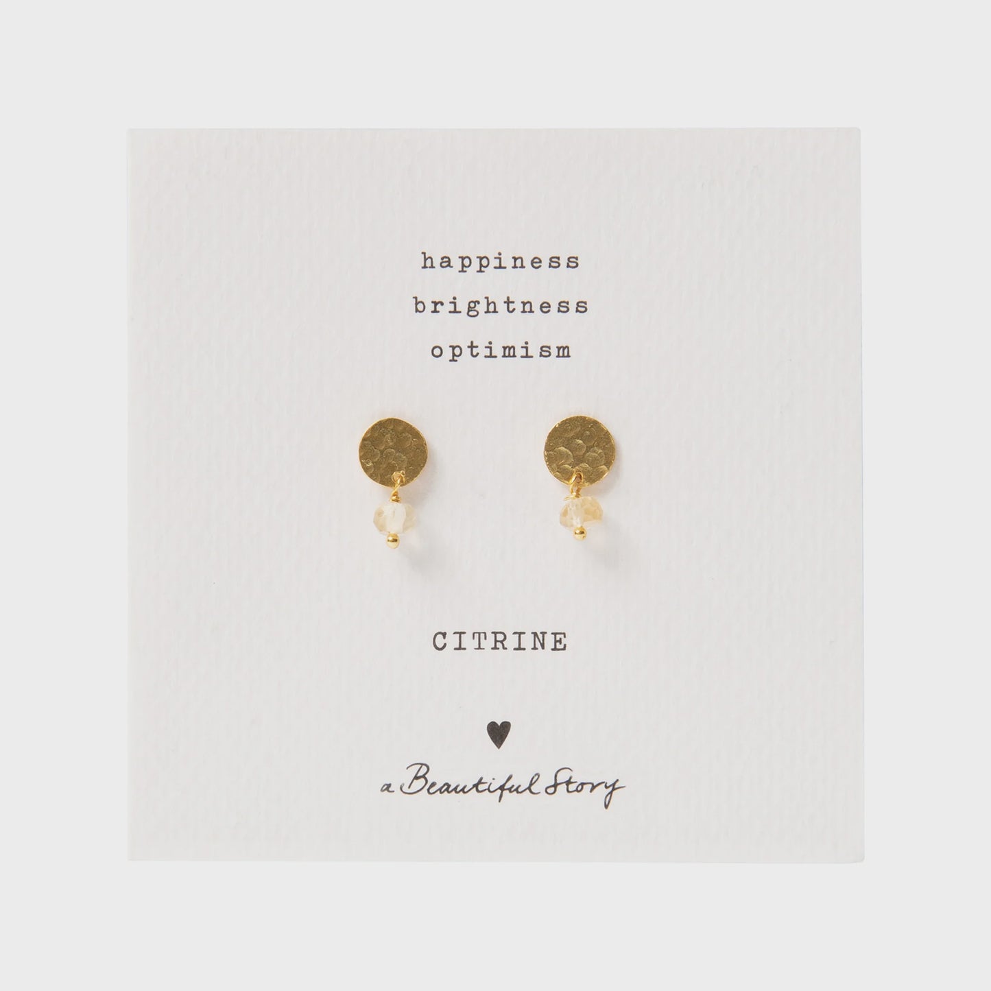 Oorbellen Studs Mini Coin Citrine-gold