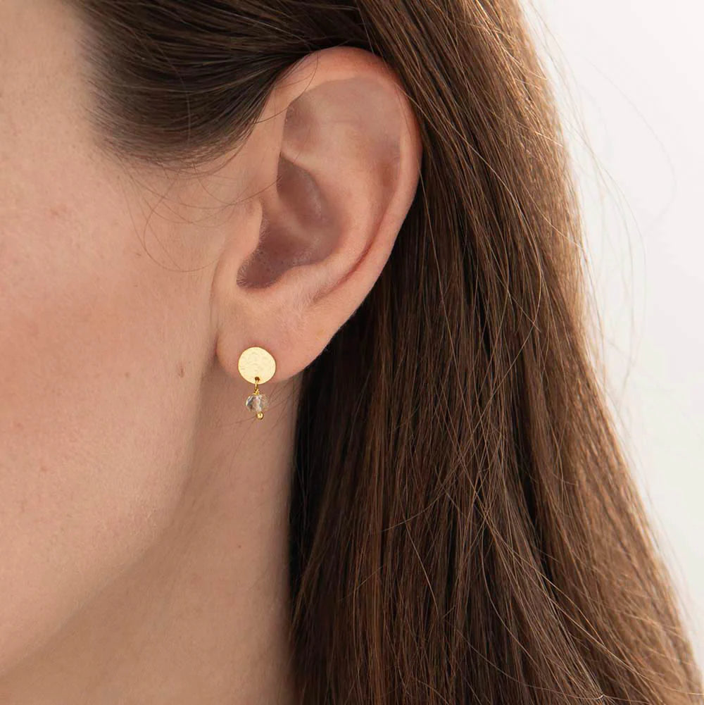 Oorbellen Studs Mini Coin Citrine-gold