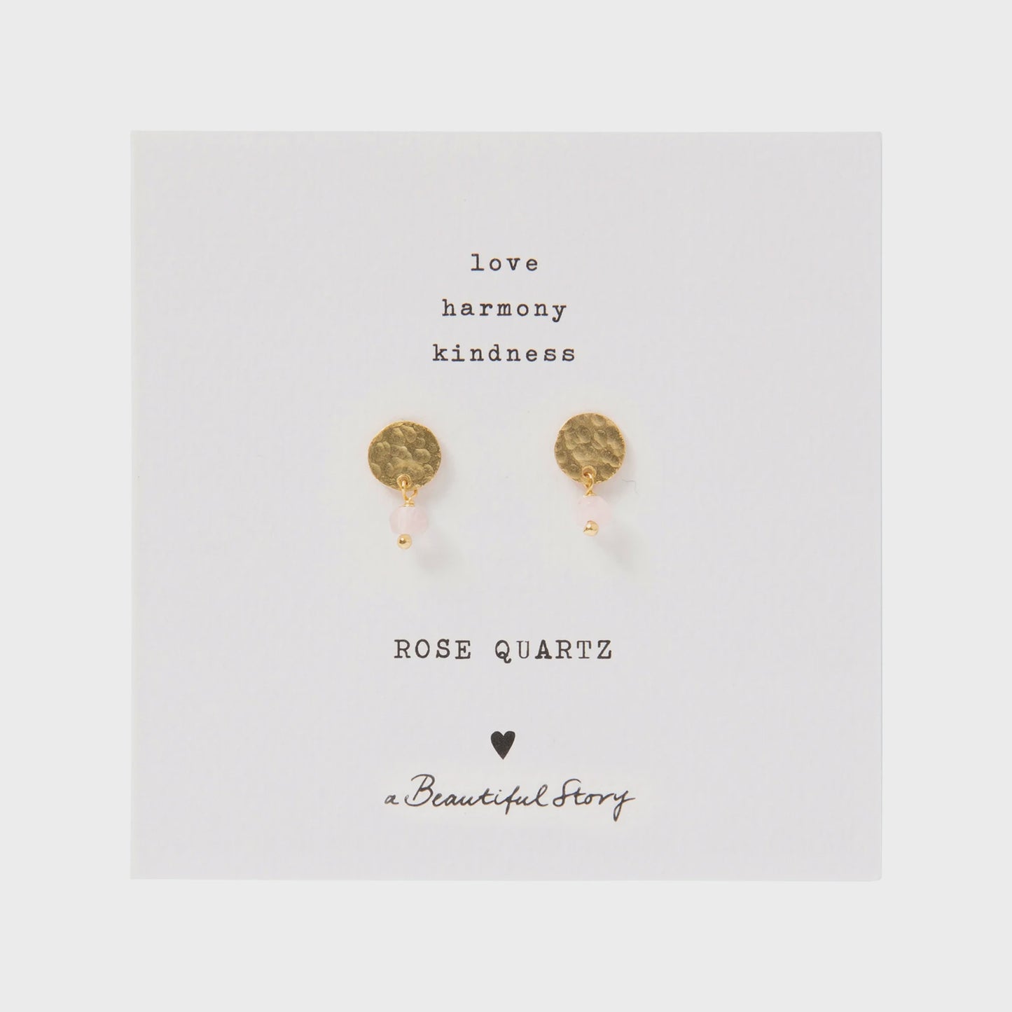 Oorbellen Studs Mini Coin Rose Quartz-gold