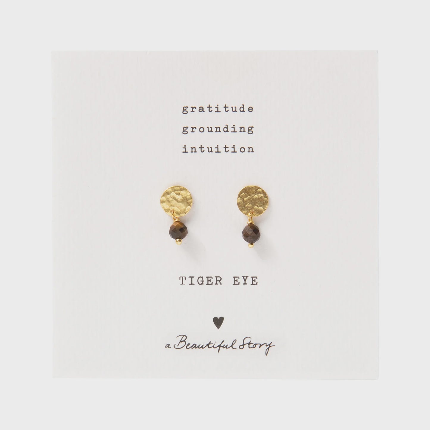 Oorbellen Studs Mini Coin Tiger Eye-gold