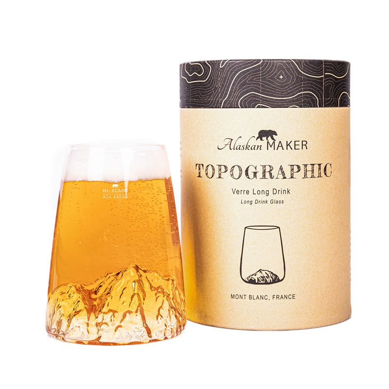 Topographic Long Drink Glass-Mt Blanc 450ml