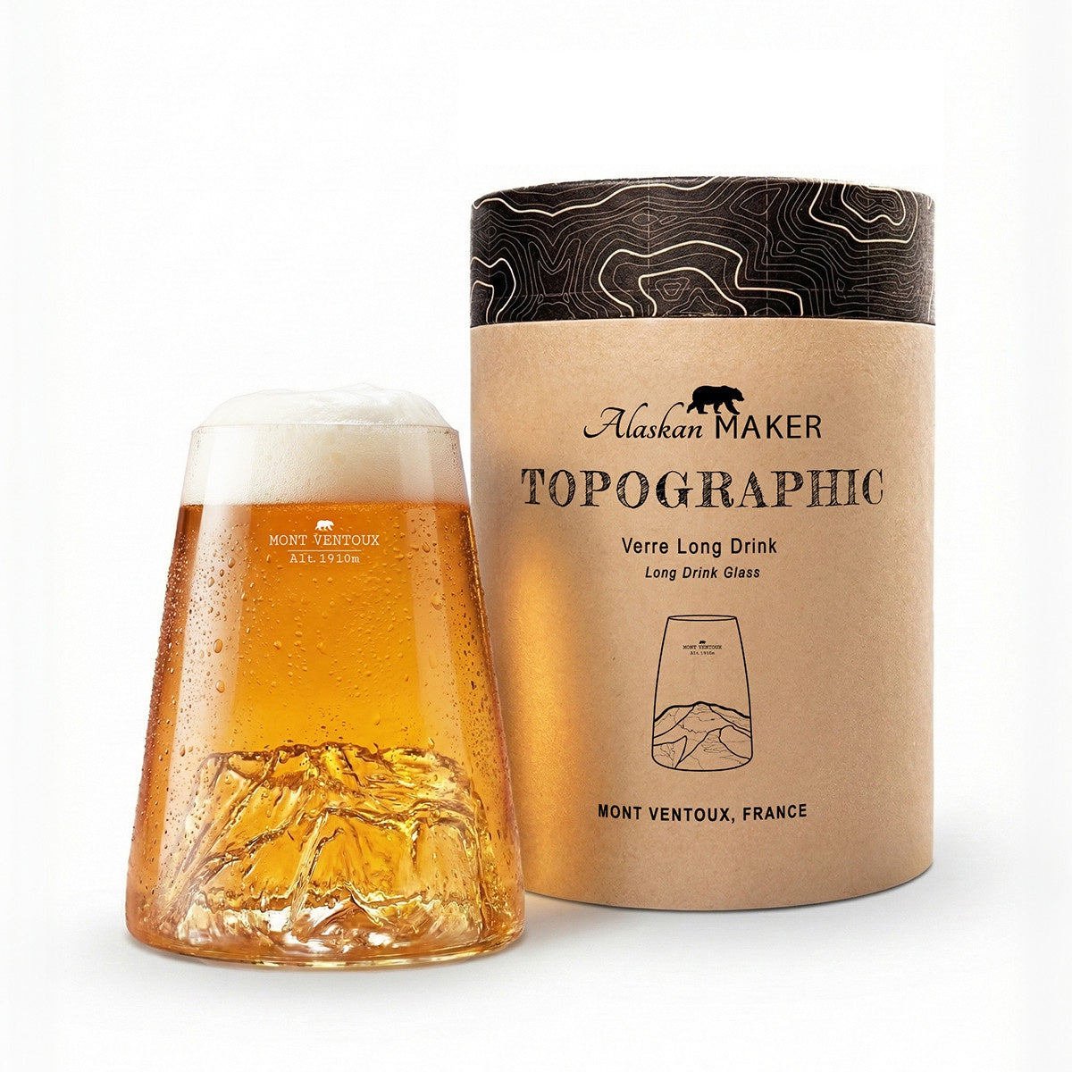 Topographic Long Drink Glass-Mt Ventoux 450ml