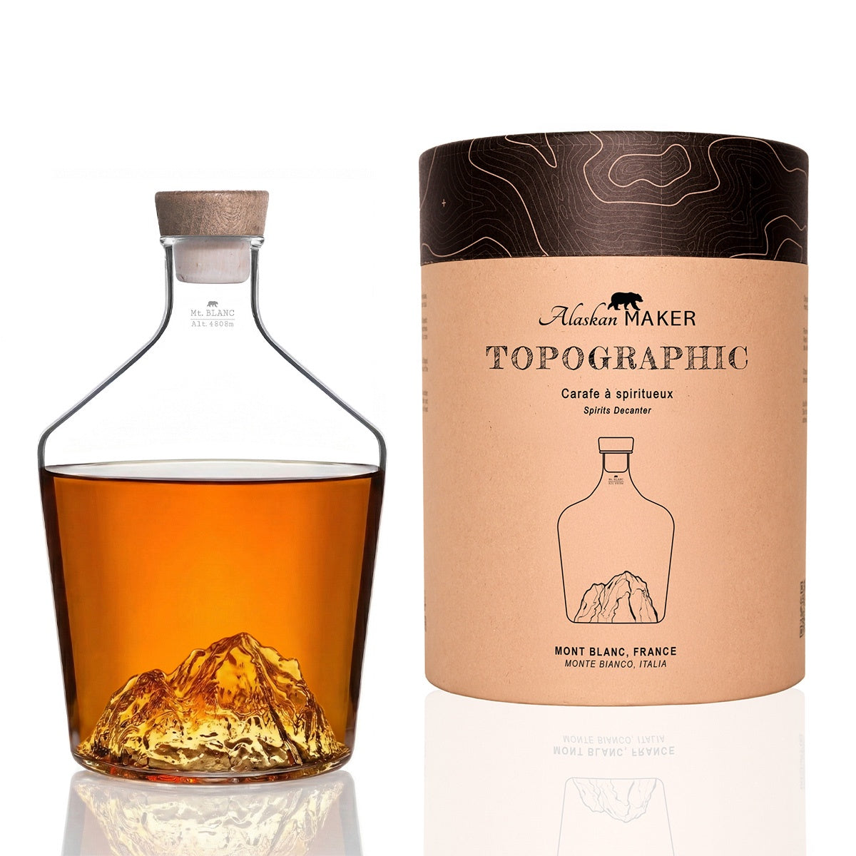 Topographic Spirit Decanter-Mt Blanc 1L