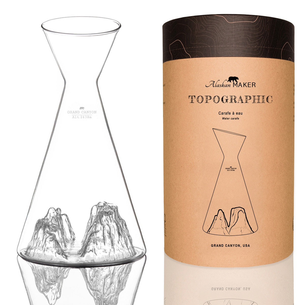 Topographic Water Carafe-Grand Canyon 1L