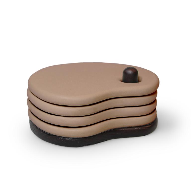 Fondant Coaster Set (4 stuks) 10x8cm-Mocha
