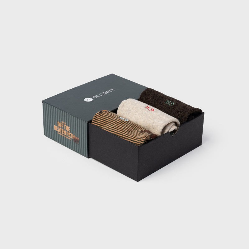 Billybelt Sokken Giftbox-brown/beige/black