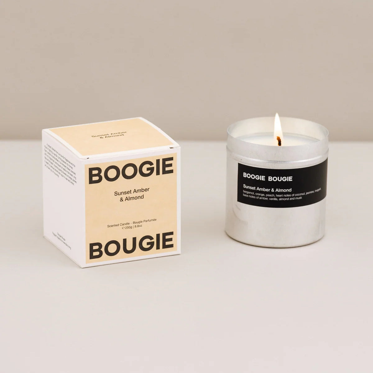 Boogie Bougie Geurkaars // Sunset Amber & Almond-250g