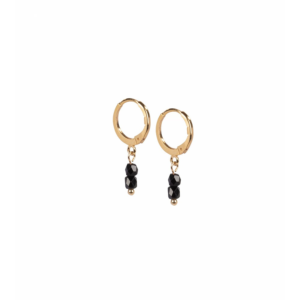 Oorbellen 2 Gemstones-black