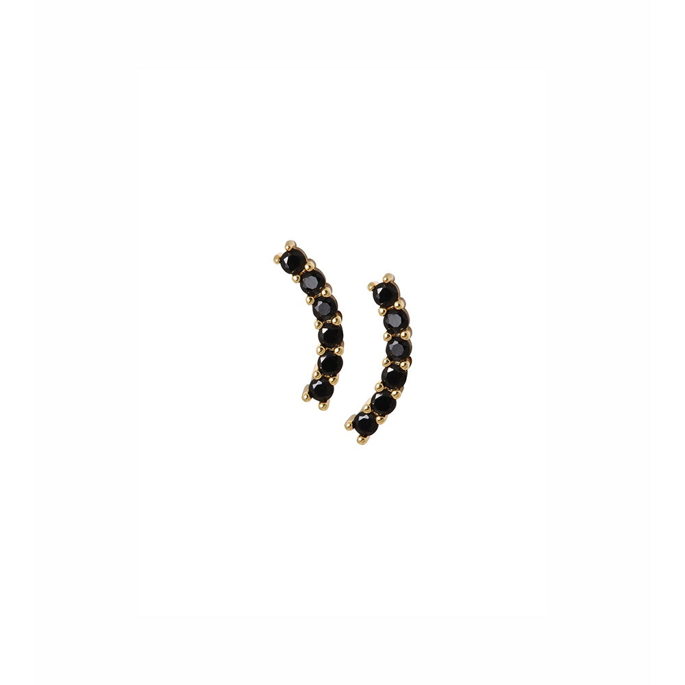 Oorbellen Earcuff Strass Black-gold