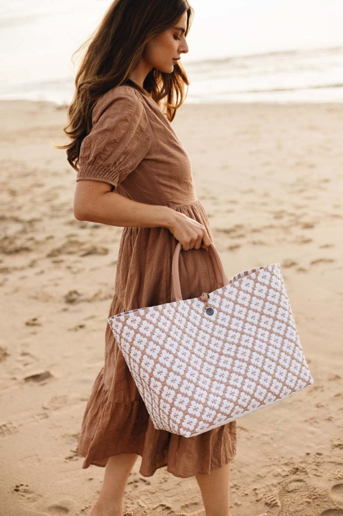 Shopper Motif L-copper blush/white