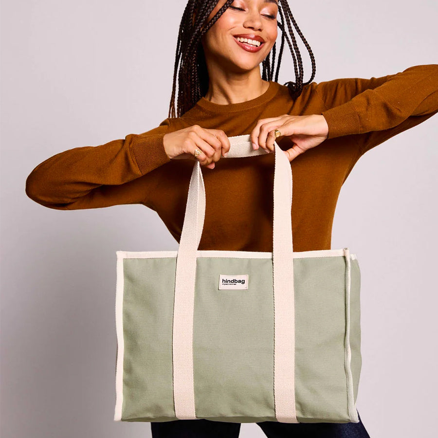 Shopper Oscar with Zipper-green clay