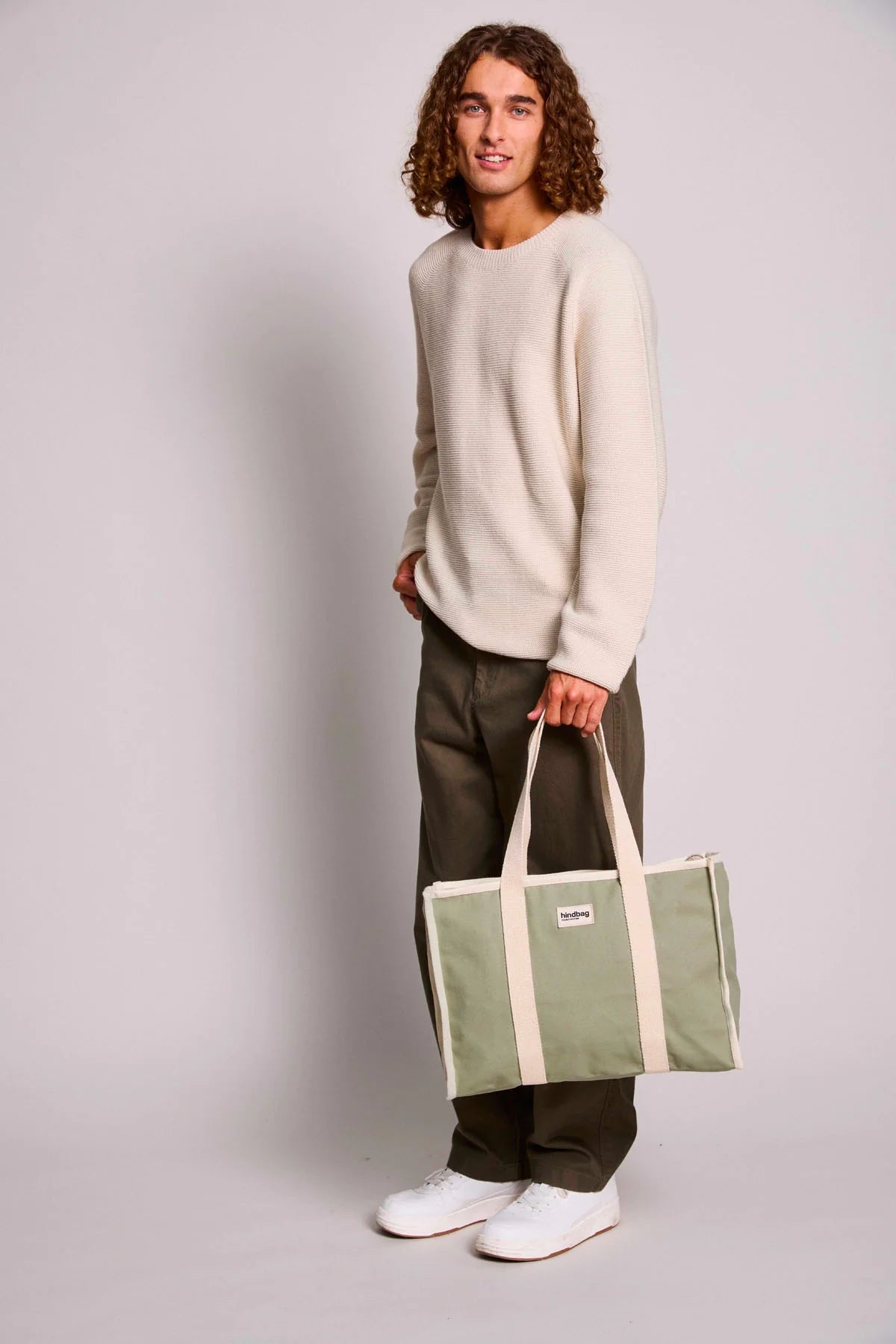 Shopper Oscar with Zipper-green clay