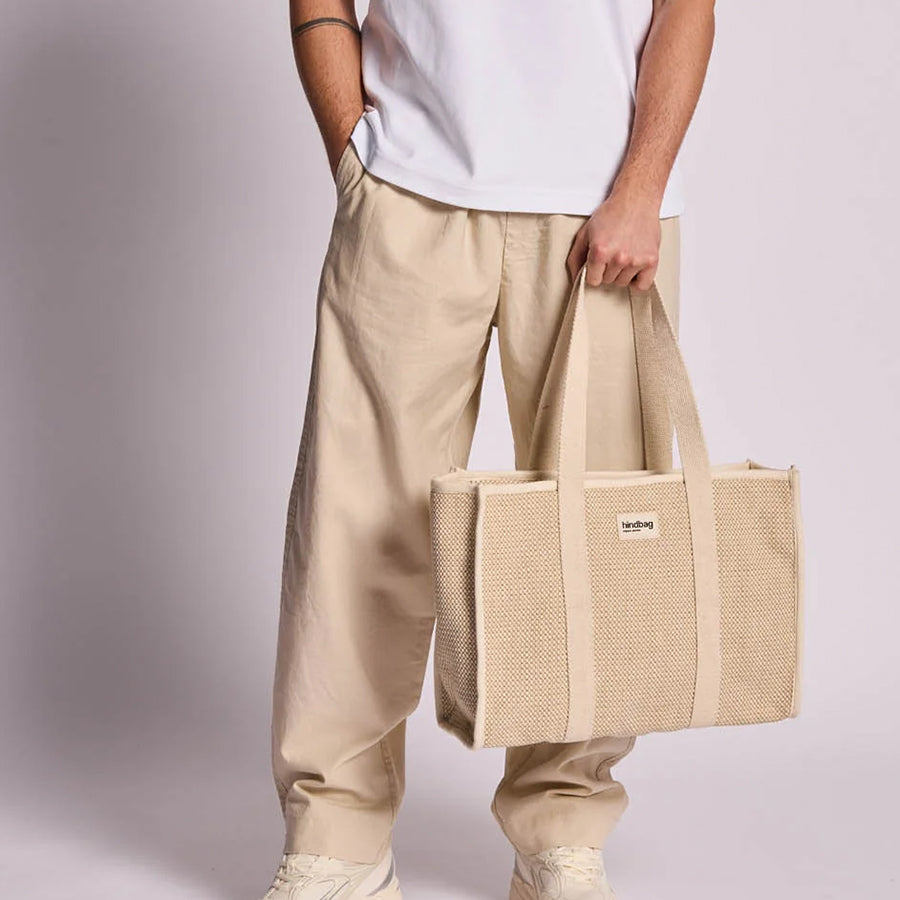 Shopper Oscar with Zipper Woven-offwhite