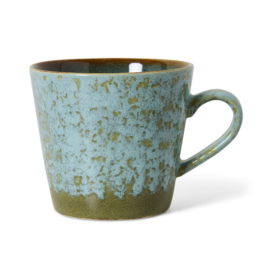 70s ceramics: Cappuccino Mug-verdigris