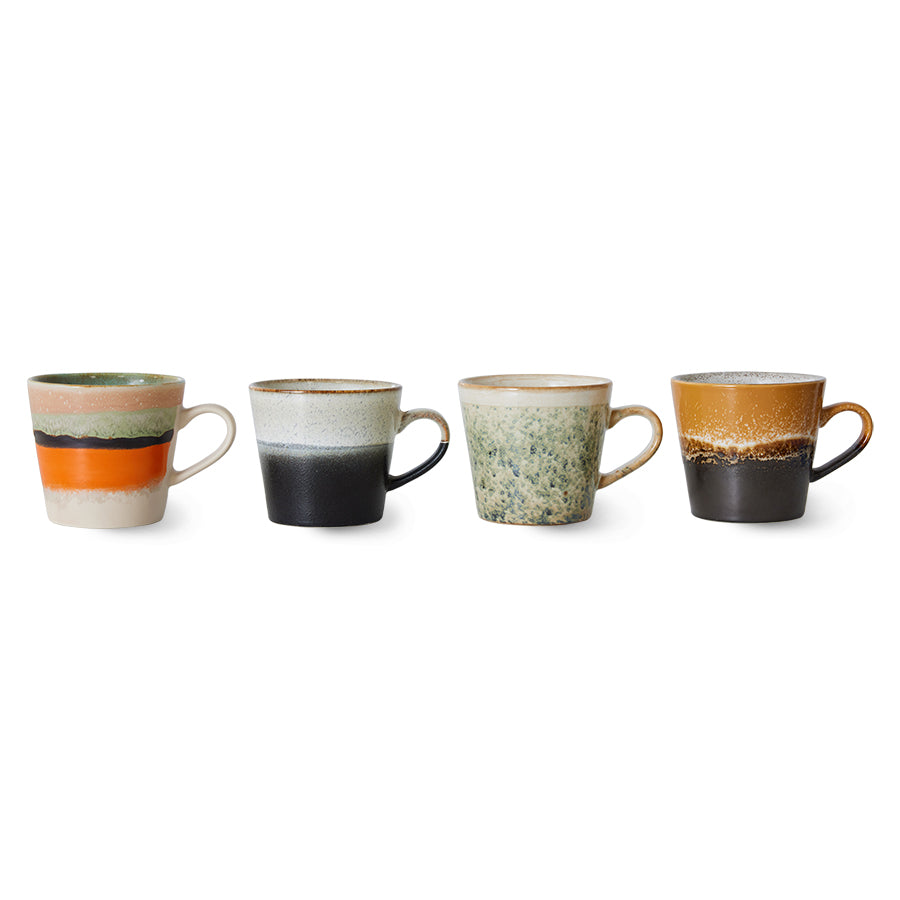 70s ceramics: Cappuccino Mugs (set of 4) Verve-mixed