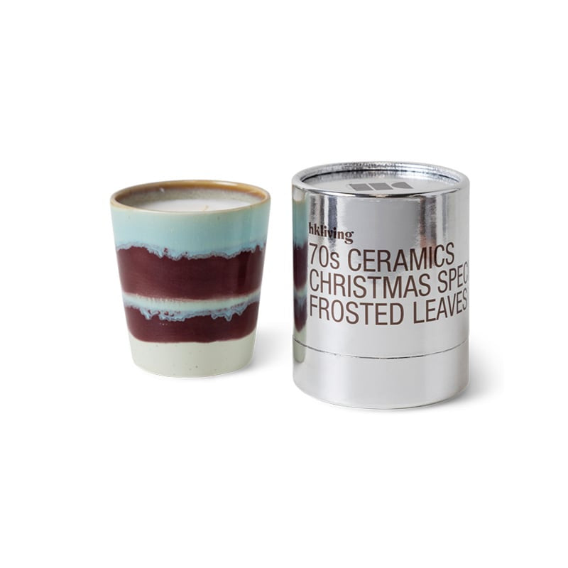 70s ceramics Christmas Special Geurkaars-frosted leaves