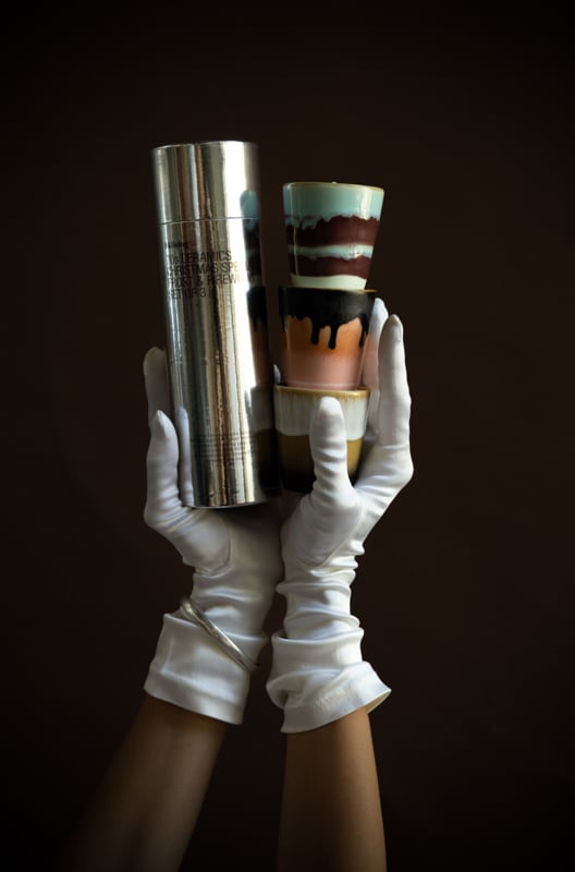 70s ceramics Christmas Special Geurkaarsen (set of 3)-frost & firewood