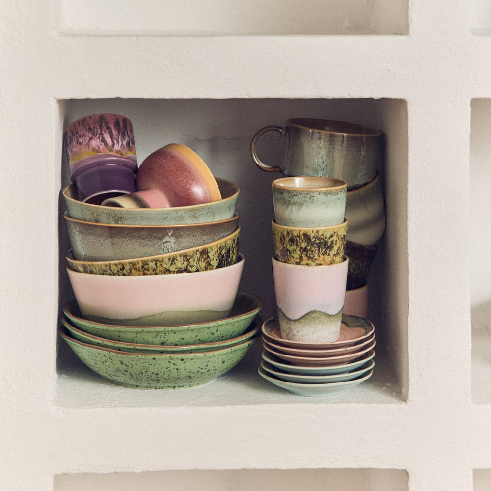 70s ceramics: Coffee Mugs (set of 4) Serendipity-mix