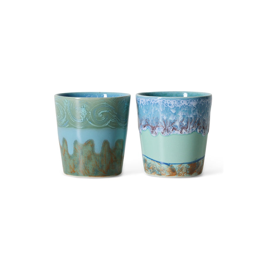 70s ceramics: Coffee Mugs (set of 2) Van Gogh-self portrait
