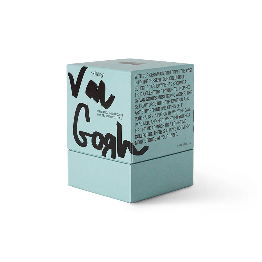 70s ceramics: Coffee Mugs (set of 2) Van Gogh-self portrait