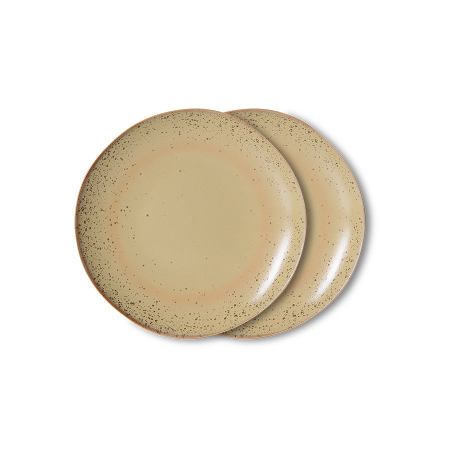 70s ceramics: Dessert Plates (set of 2)-grit