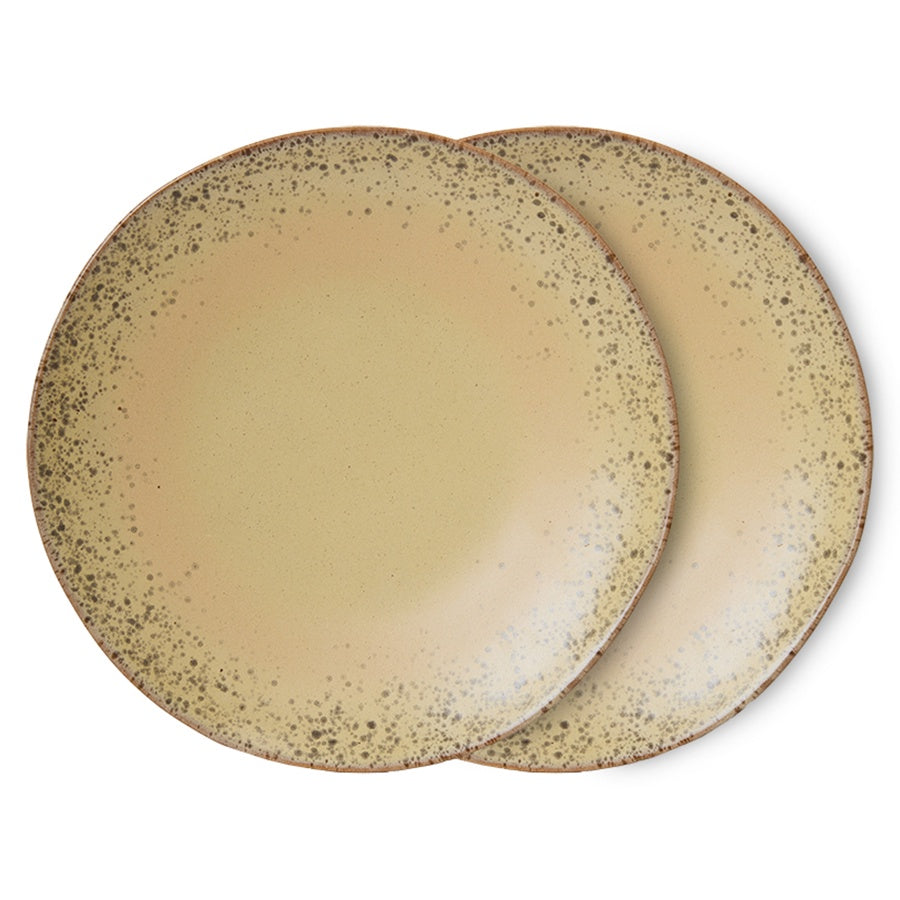 70s ceramics: Dinner Plates (set of 2)-grit