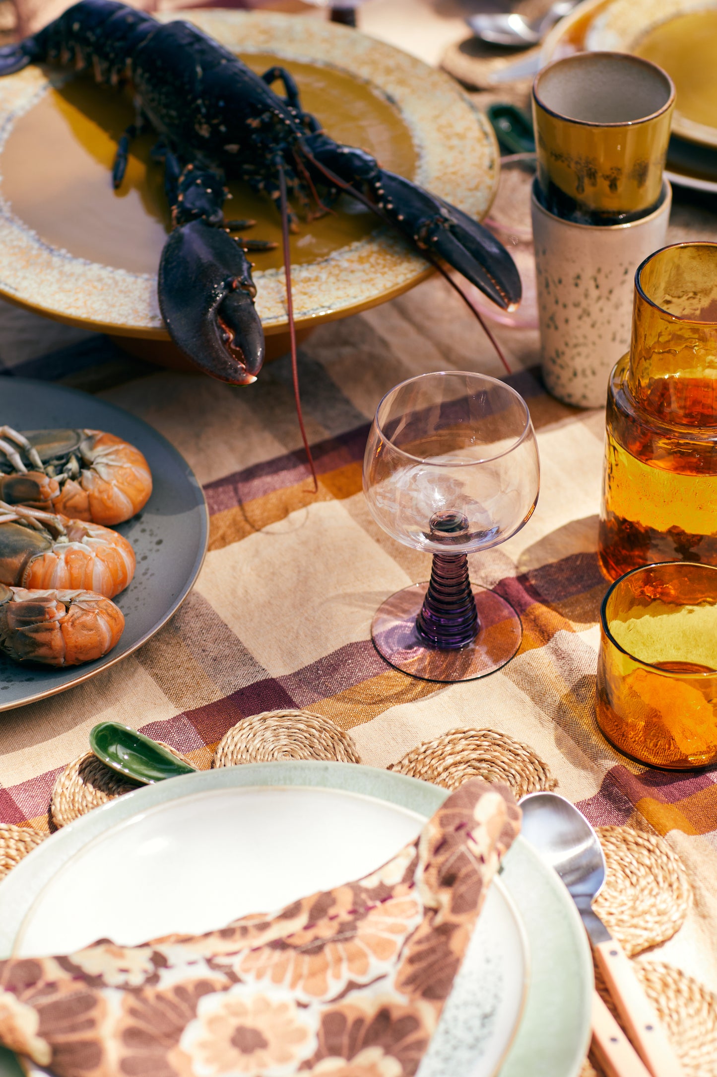 70s ceramics: Latte Mugs (set of 2) Brine-mix