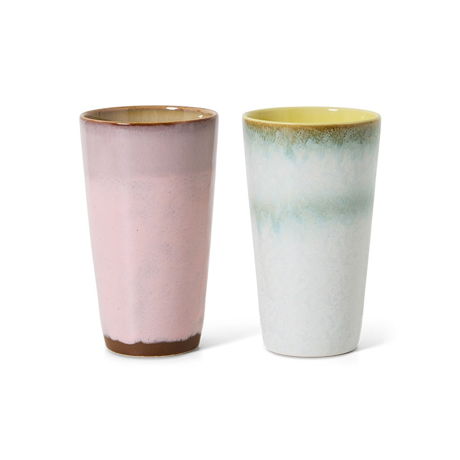 70s ceramics: Latte Mugs (set of 2) Fresco-mix