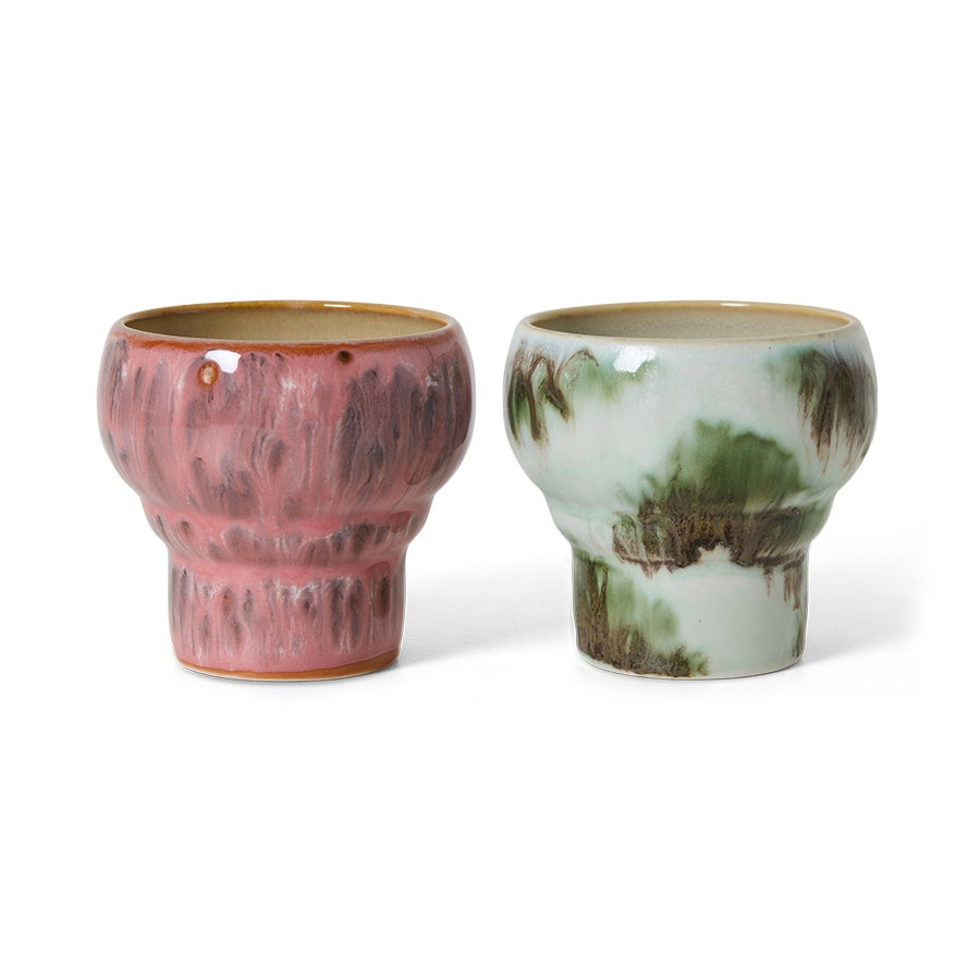 70s ceramics NEW: Lungo Mugs (set of 2) Expression-mix