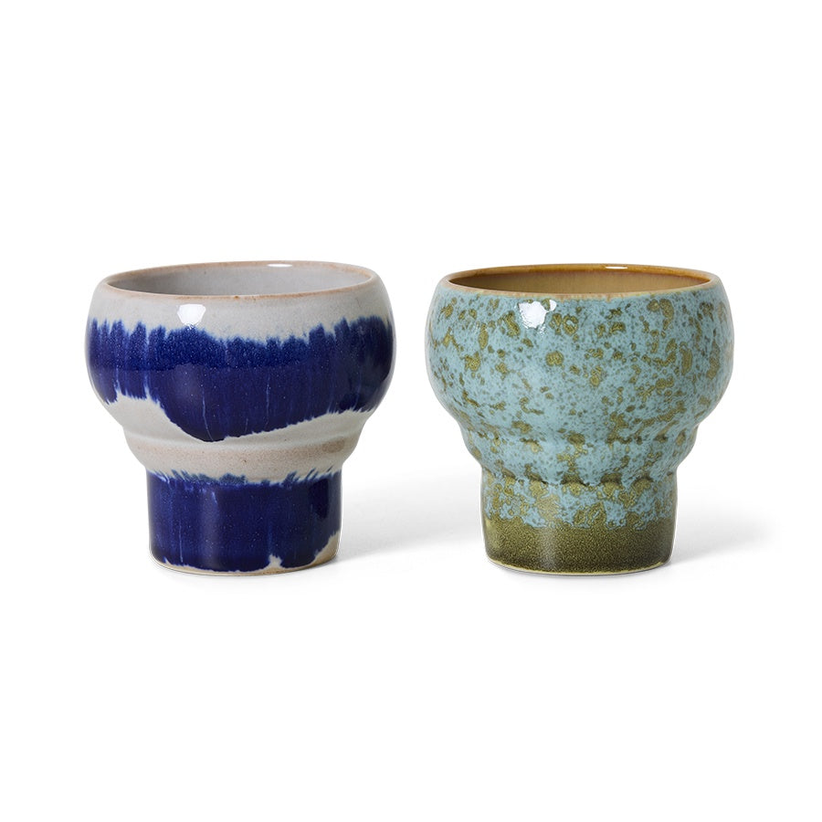70s ceramics NEW: Lungo Mugs (set of 2) Symbolist-mix