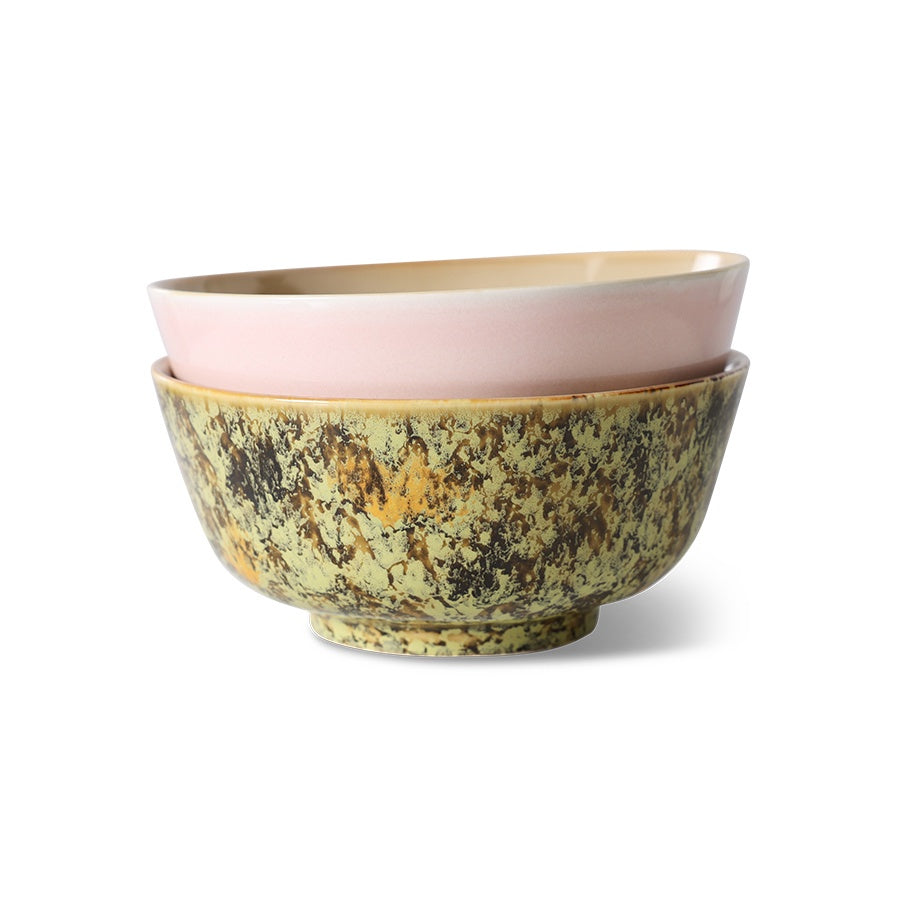 70s ceramics: Ramen Bowl (set of 2) Ascend-mixed