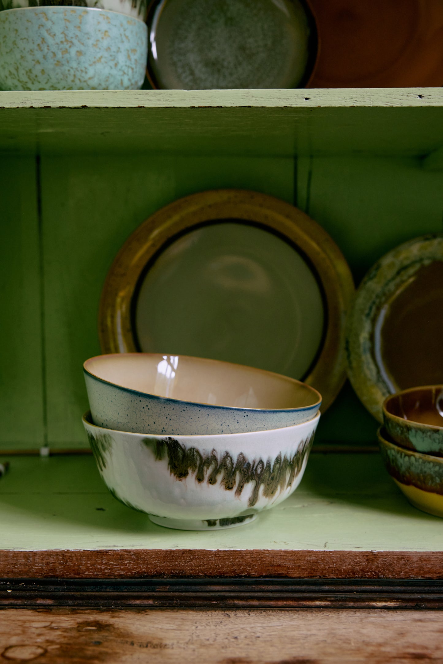 70s ceramics: Ramen Bowl (set of 2) Minimalist-mixed