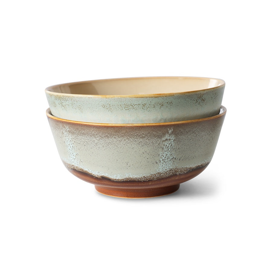 70s ceramics: Ramen Bowl (set of 2) Verge-mixed