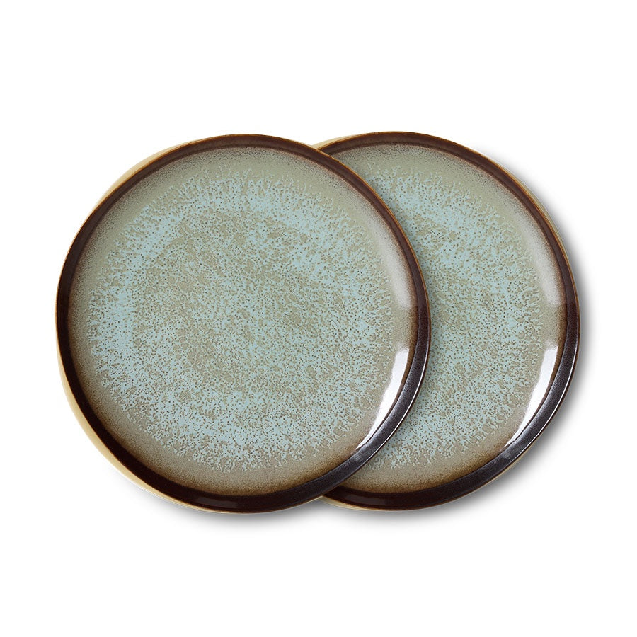 70s ceramics: Side Plates (set of 2)-contrast