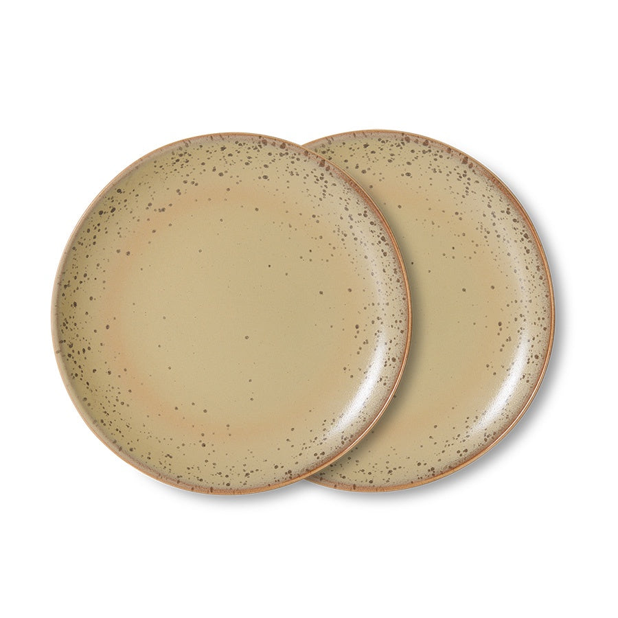 70s ceramics: Side Plates (set of 2)-grit
