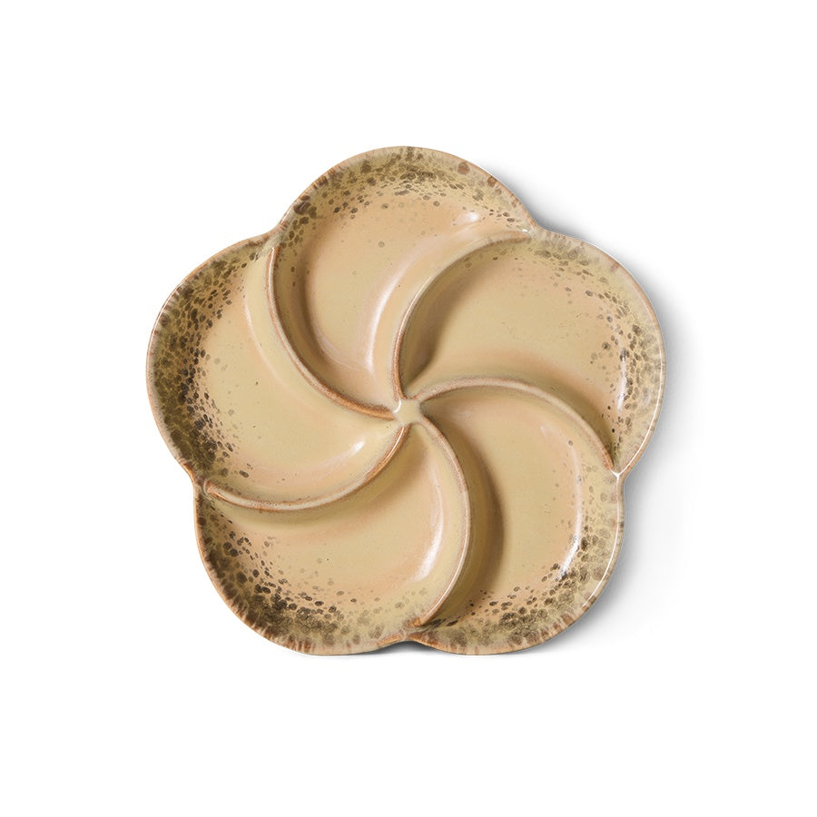 70s ceramics: Snack Tray-grit