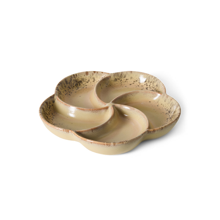 70s ceramics: Snack Tray-grit