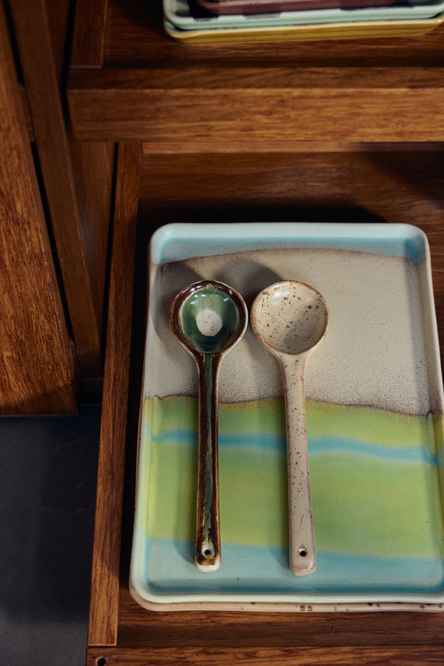 70s ceramics: Spoons Serving (set of 2) Hills-mix