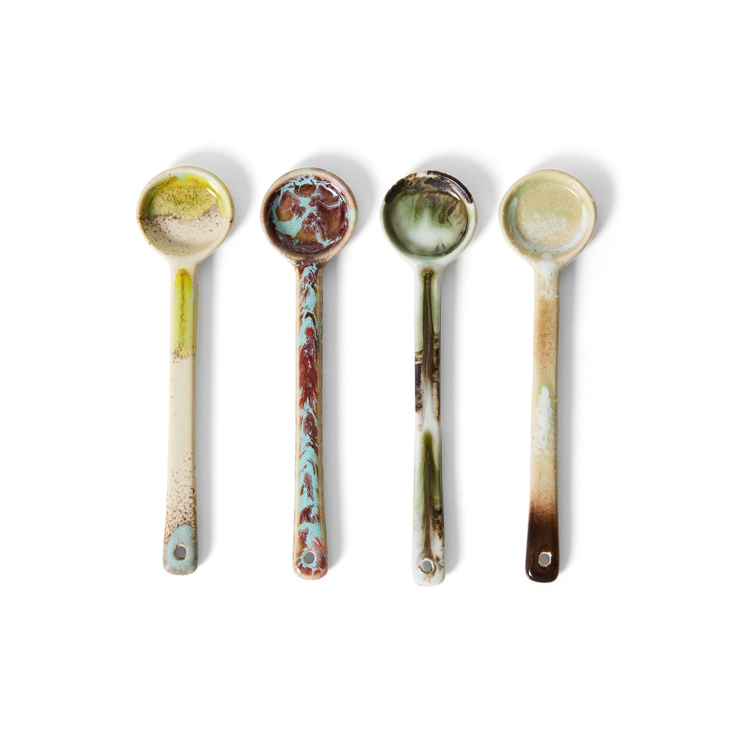 70s ceramics: Spoons Medium (set of 4) Blend-mix