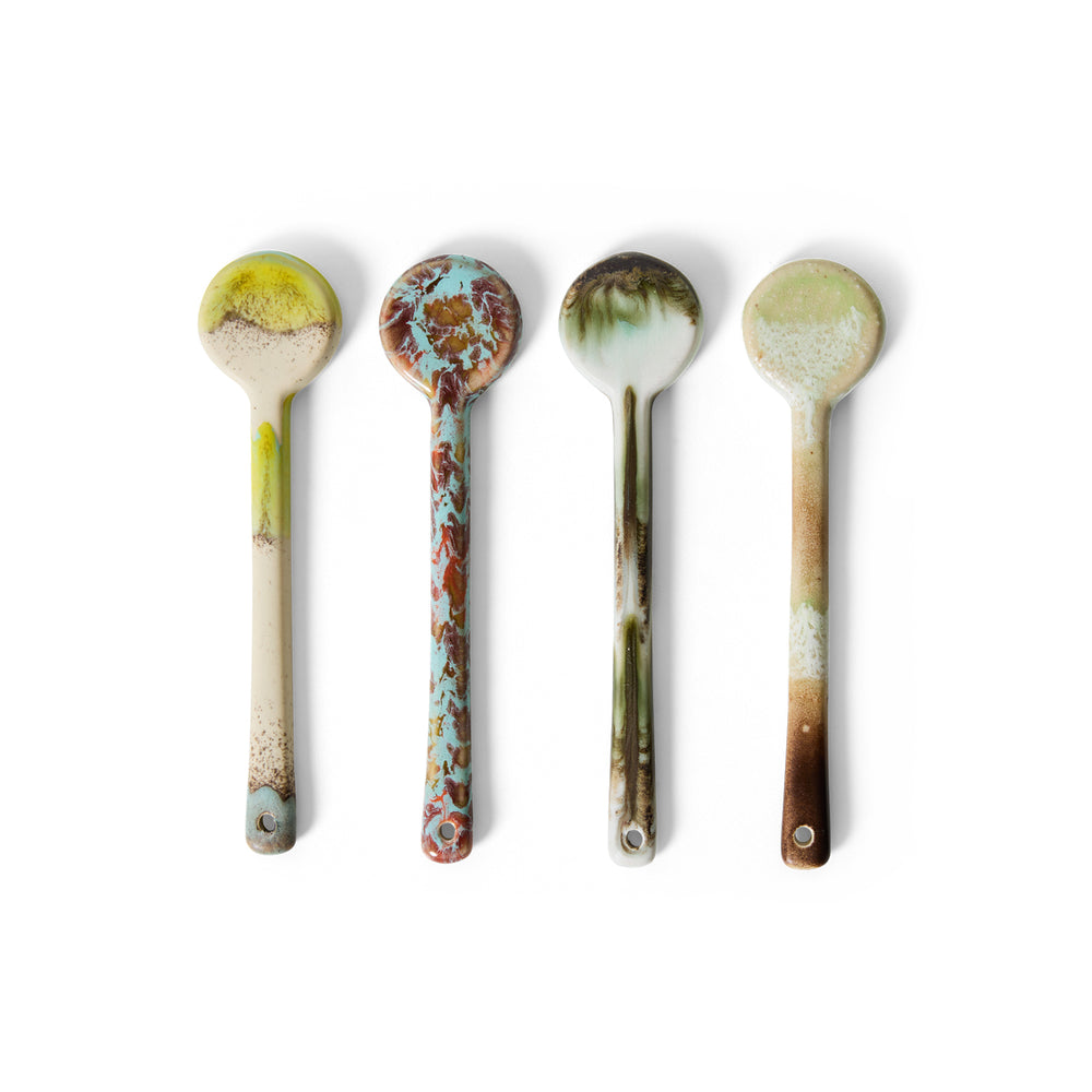 70s ceramics: Spoons Medium (set of 4) Blend-mix