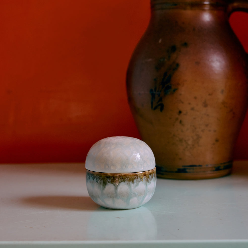 70s ceramics NEW: Sugar Pot Petal-multi