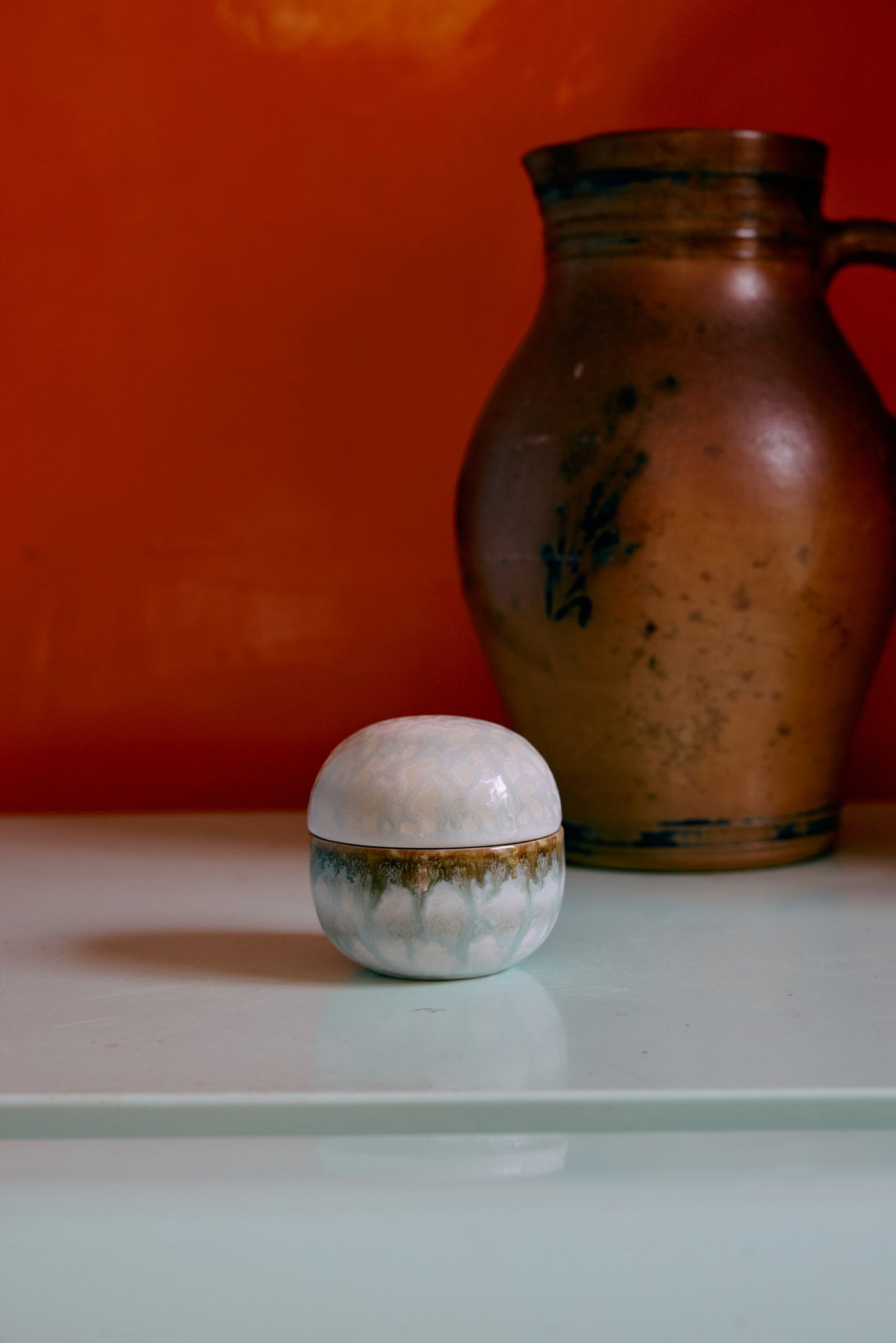 70s ceramics NEW: Sugar Pot Petal-multi