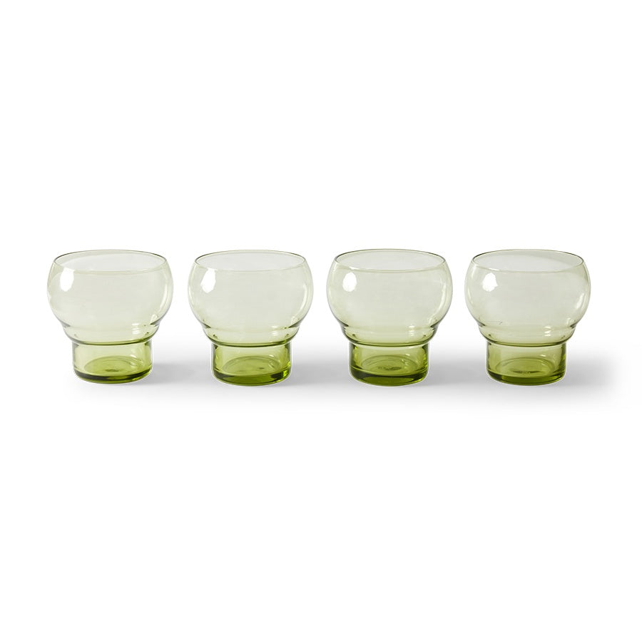 70s glassware NEW: Bulb Glasses (set of 4)-mint green