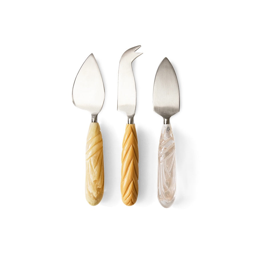Cheese knives Cream (set of 3)-green