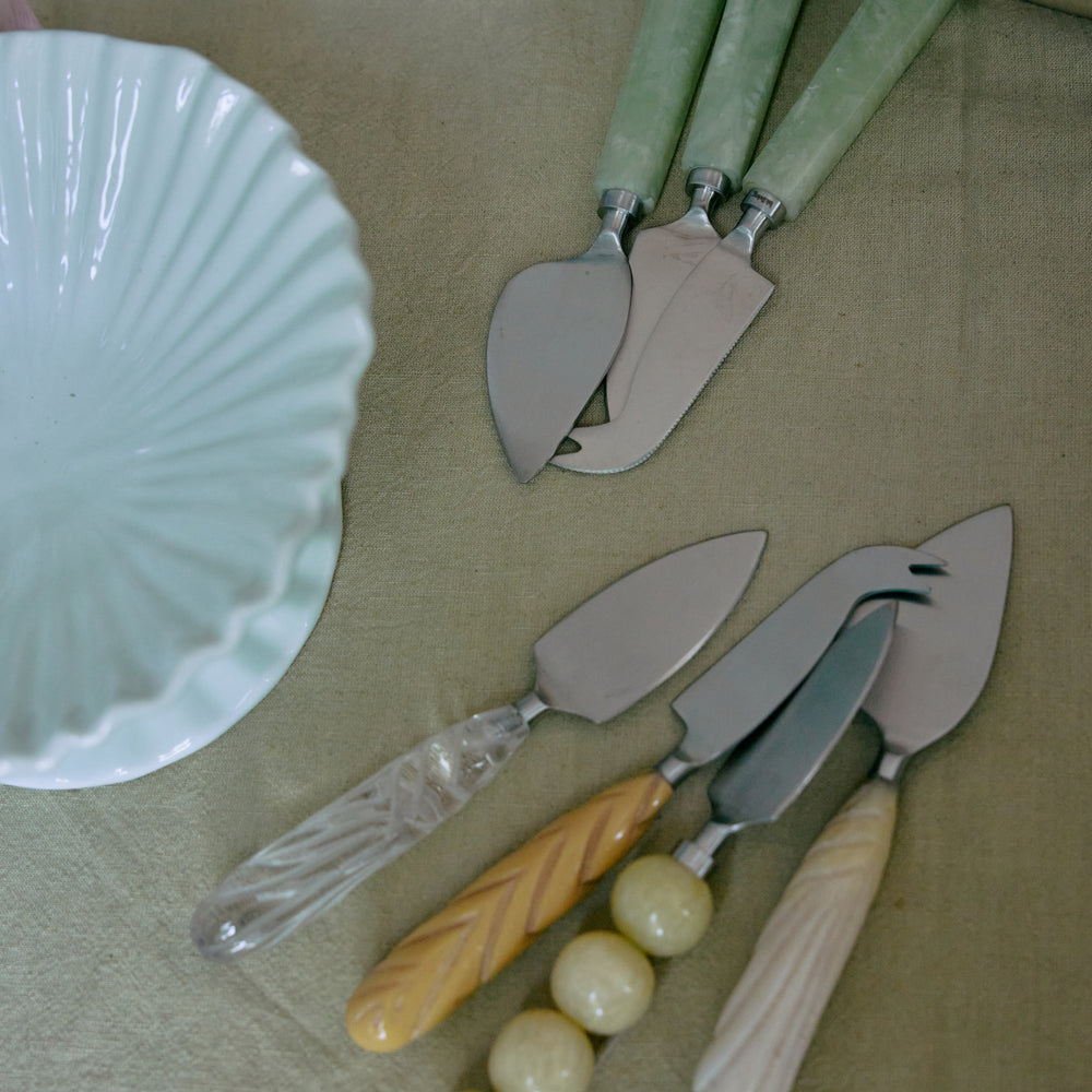 Cheese knives Cream (set of 3)-green
